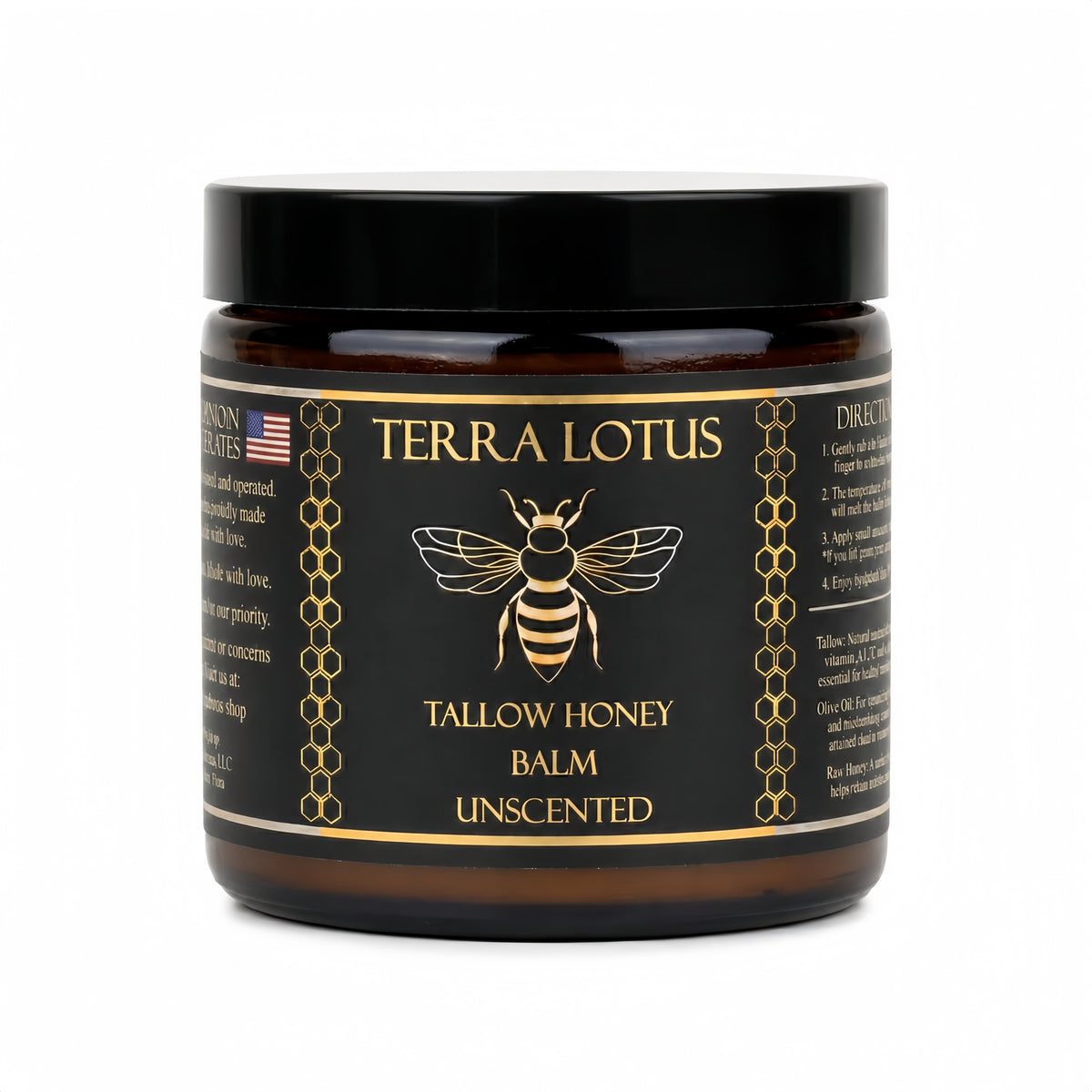 Terra Lotus - Organic Grass-Fed Beef Tallow Balm with Raw Honey