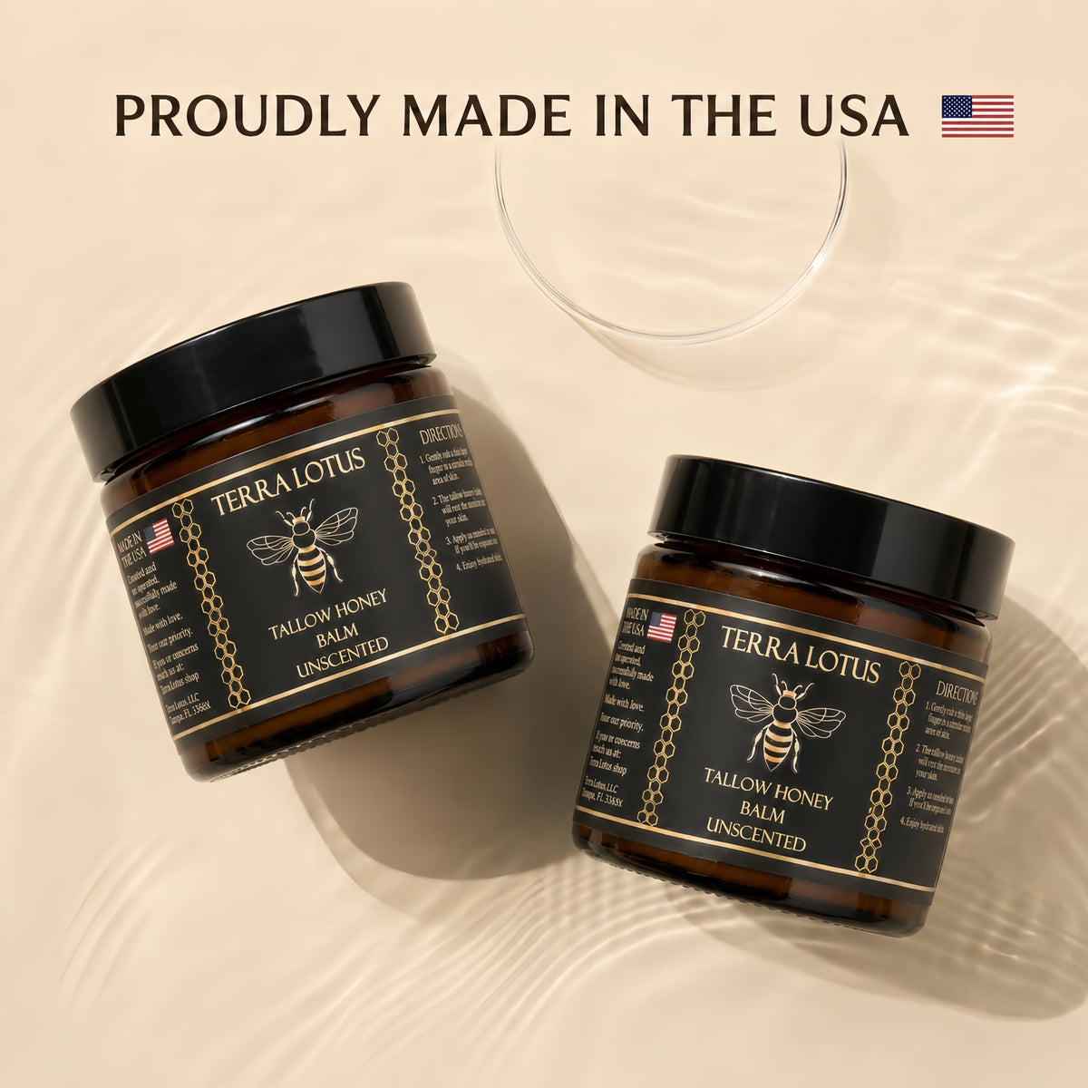 Terra Lotus - Organic Grass-Fed Beef Tallow Balm with Raw Honey